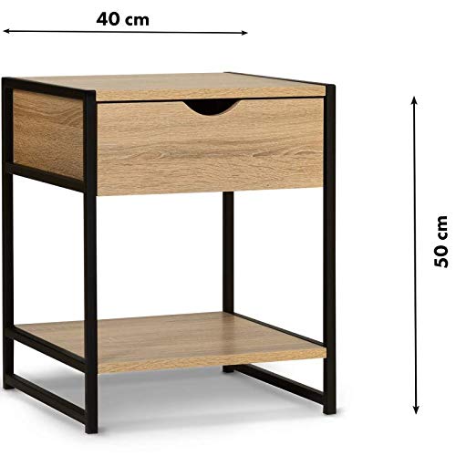 Lot de 2 Tables de Chevet Design Industriel