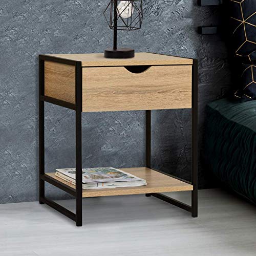 Lot de 2 Tables de Chevet Design Industriel