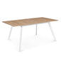 Table scandinave Extensible Rectangle Inga 6-8 Personnes Plateau Bois Pieds Blancs 160-200 cm