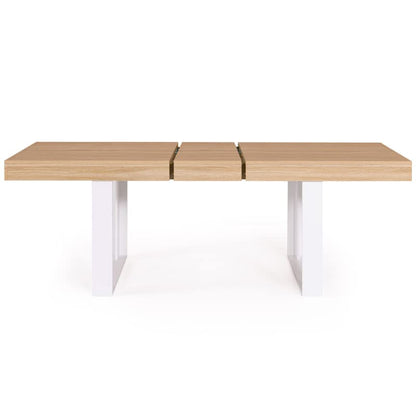 Table à Manger Extensible Rectangle Phoenix 6-10 Personnes Bois et Blanc 160-200 cm