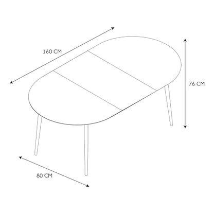 Table Repas Extensible en métal et Bois 4 à 6 Personnes A, Marron Noir, 160x75x80 - TABLE BOIS