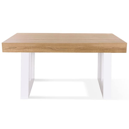 Table à Manger Rectangle Phoenix 6 Personnes Bois et Blanc 160 cm - TABLE BOIS