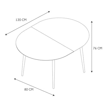 Table Repas Extensible en métal et Bois 4 à 6 Personnes A, Marron Noir, 160x75x80 - TABLE BOIS