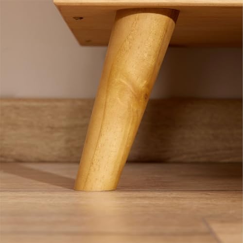 Table de chevet COLIMA en pin Massif avec 2 tiroirs, Table de Nuit en Bois sur Pieds Coloris Naturel