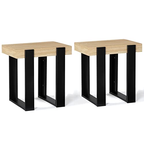 Lot de 2 Tables de Chevet Phoenix Tables d'appoint Bois et Noir