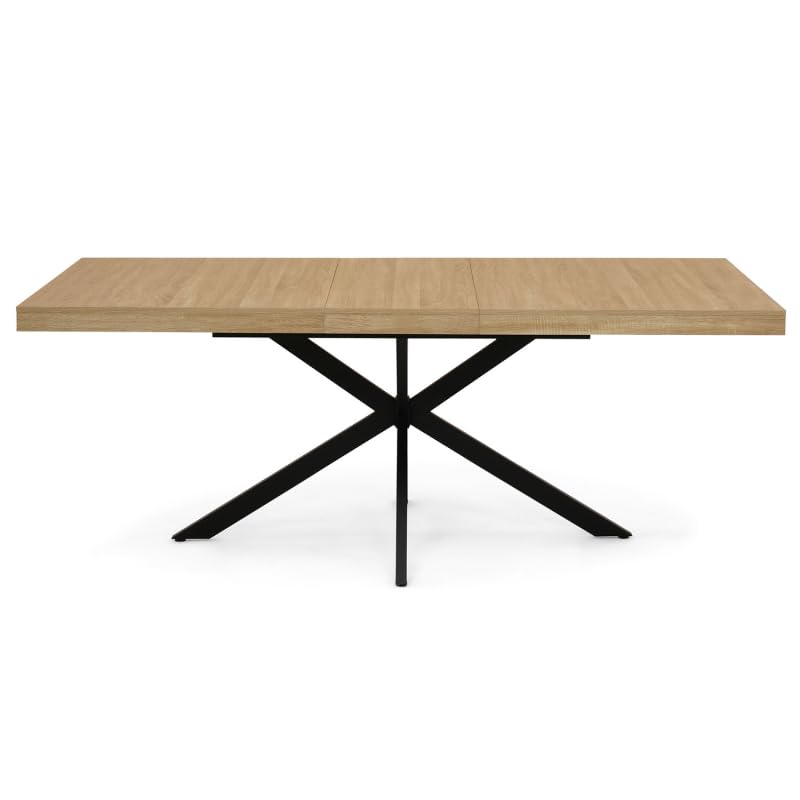 Table à Manger Extensible Rectangle avec Rangement 6-10 Personnes Bois et Noir 160-200 cm - TABLE BOIS