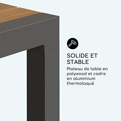 Table de Jardin, Table à rallonge, Extensible, matériaux: Aluminium/polywood, thermolaqué, Pieds réglables, Surface de la Table Max .: 213x95 cm - Teck