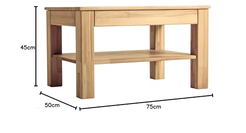 Table Basse Bonn Bois de Massif (Chêne, 75 x 50 x 45 cm)