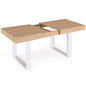 Table à Manger Extensible Rectangle Phoenix 6-10 Personnes Bois et Blanc 160-200 cm