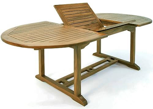 Table de Jardin Vanamo en Bois d'eucalyptus 200x100x74cm Table Extensible avec rallonge pour extérieur terrasse