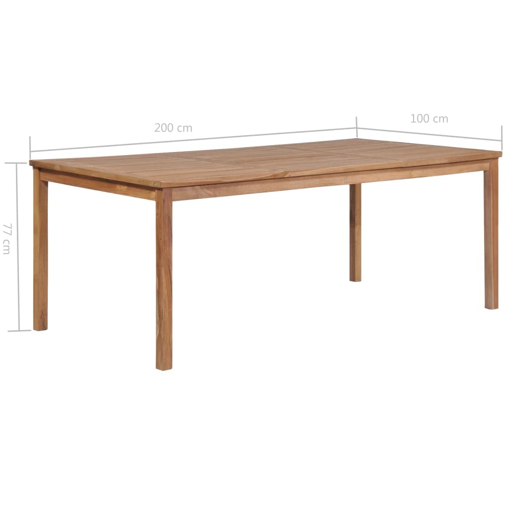 Table à Dîner Extérieur 200x100x77 cm Table de Jardin Bois Teck Massif