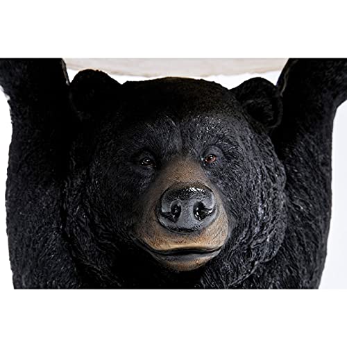 Table d'Appoint Animal Bear, Ours, Marron/Noir, Rond, Diamètre 33cm, Capacité de Charge max 20kg, Table de Salon, Meuble, Deco Intérieur, Decoration Chambre, Maison - TABLE BOIS