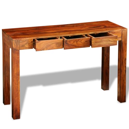 Table Console avec 3 Tiroirs Bois Massif de =Table d'Appoint