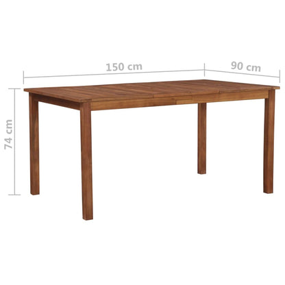 Table Salle à Manger de Jardin Table d'Extérieur Bois d'Acacia Massif