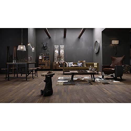 Table d'Appoint Animal Bear, Ours, Marron/Noir, Rond, Diamètre 33cm, Capacité de Charge max 20kg, Table de Salon, Meuble, Deco Intérieur, Decoration Chambre, Maison - TABLE BOIS