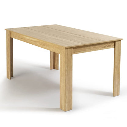 Table à Manger Rectangle Georgia 6 Personnes Imitation hêtre 140 x 90 cm - TABLE BOIS