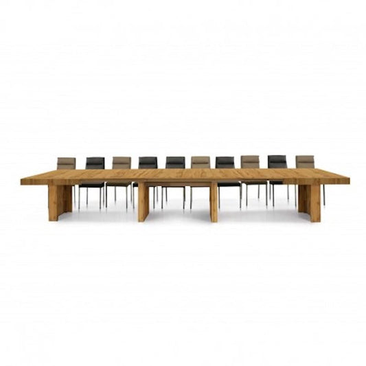 Table Extensible, Table à Manger en Bois - Table Salle à Manger et Table de Salon - Table a Manger Moderne 160x90x76H + 5 Extensions 50 cm - Made in Italy