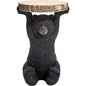 Table d'Appoint Animal Bear, Ours, Marron/Noir, Rond, Diamètre 33cm, Capacité de Charge max 20kg, Table de Salon, Meuble, Deco Intérieur, Decoration Chambre, Maison - TABLE BOIS