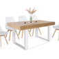 Table à Manger Rectangle Phoenix 6 Personnes Bois et Blanc 160 cm - TABLE BOIS