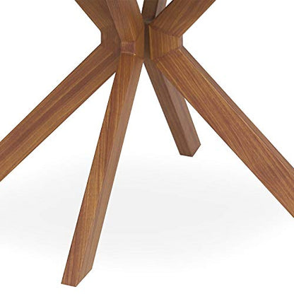 Table a Manger avec Pied de Table Metal | Table Ronde Extensible Salle a Manger ou Cuisine avec Pied Central| Bois, Metal | Myriade |Diamètre 110 cm x H75 cm Dépliée: L110 x P160-210-260 x H75 - TABLE BOIS