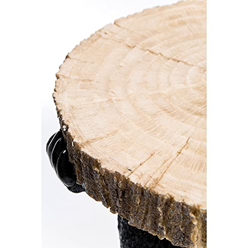 Table d'Appoint Animal Bear, Ours, Marron/Noir, Rond, Diamètre 33cm, Capacité de Charge max 20kg, Table de Salon, Meuble, Deco Intérieur, Decoration Chambre, Maison - TABLE BOIS