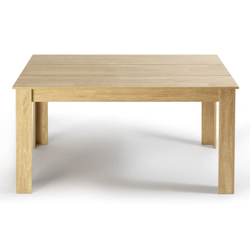 Table à Manger Rectangle Georgia 6 Personnes Imitation hêtre 140 x 90 cm - TABLE BOIS