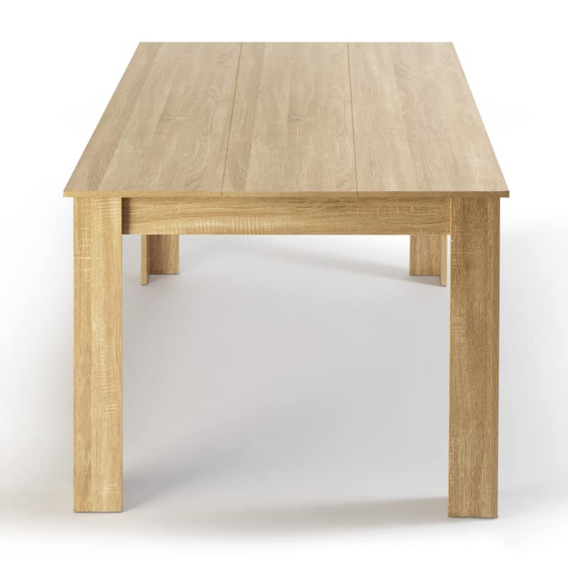 Table à Manger Rectangle Georgia 6 Personnes Imitation hêtre 140 x 90 cm - TABLE BOIS