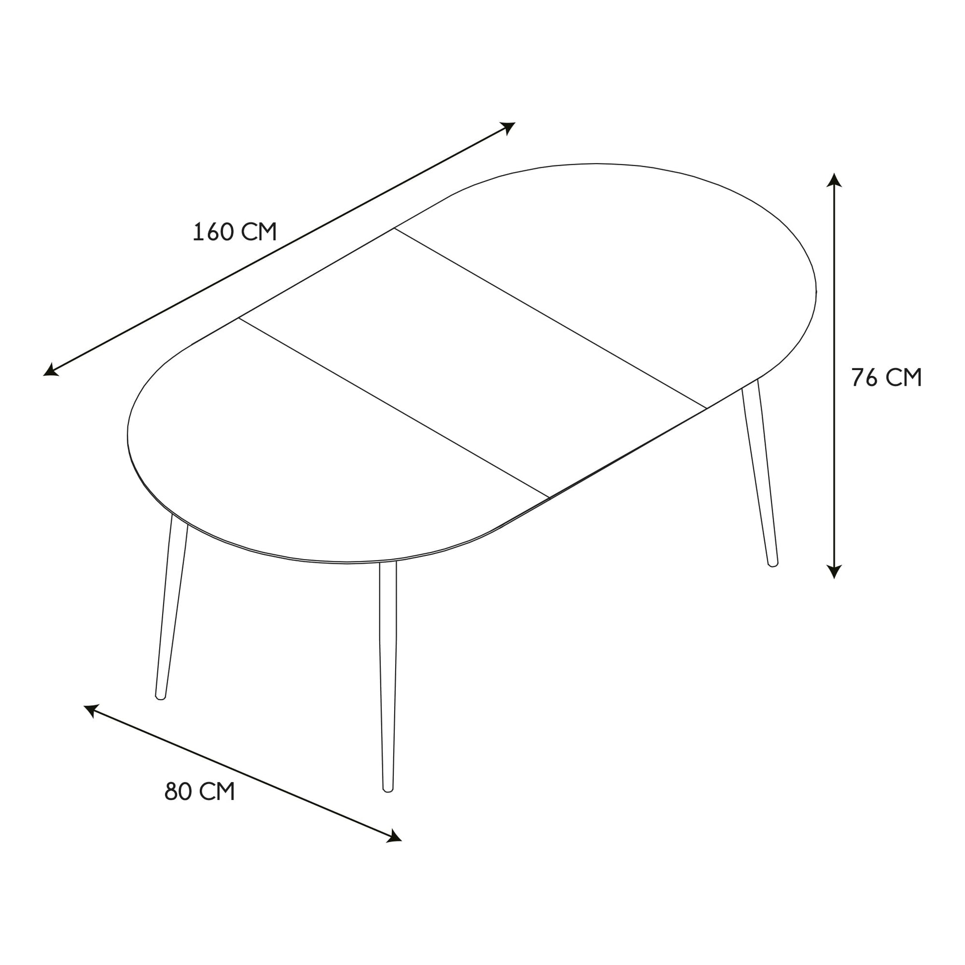 Table Repas Extensible en métal et Bois 4 à 6 Personnes A, Marron Noir, 160x75x80 - TABLE BOIS