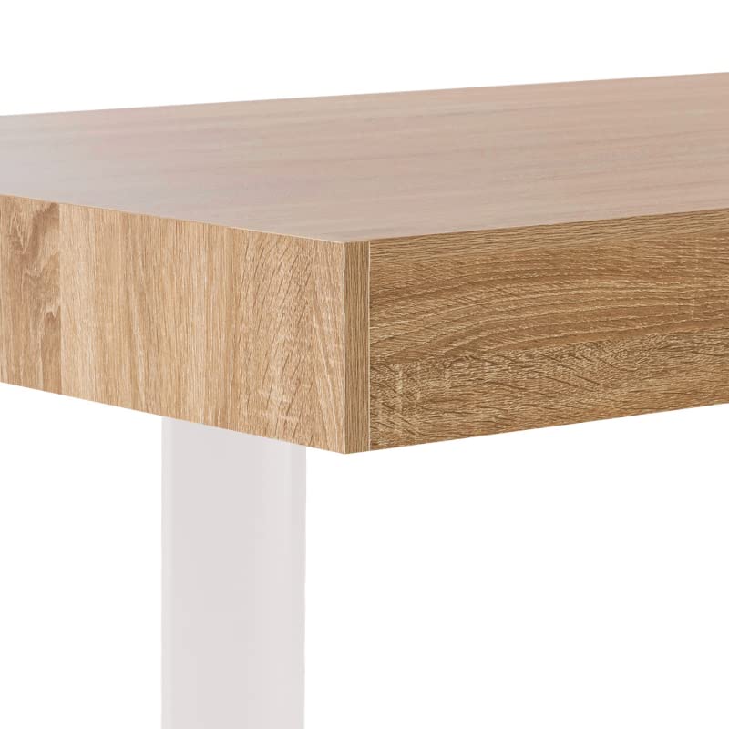 Table à Manger Rectangle Phoenix 6 Personnes Bois et Blanc 160 cm - TABLE BOIS