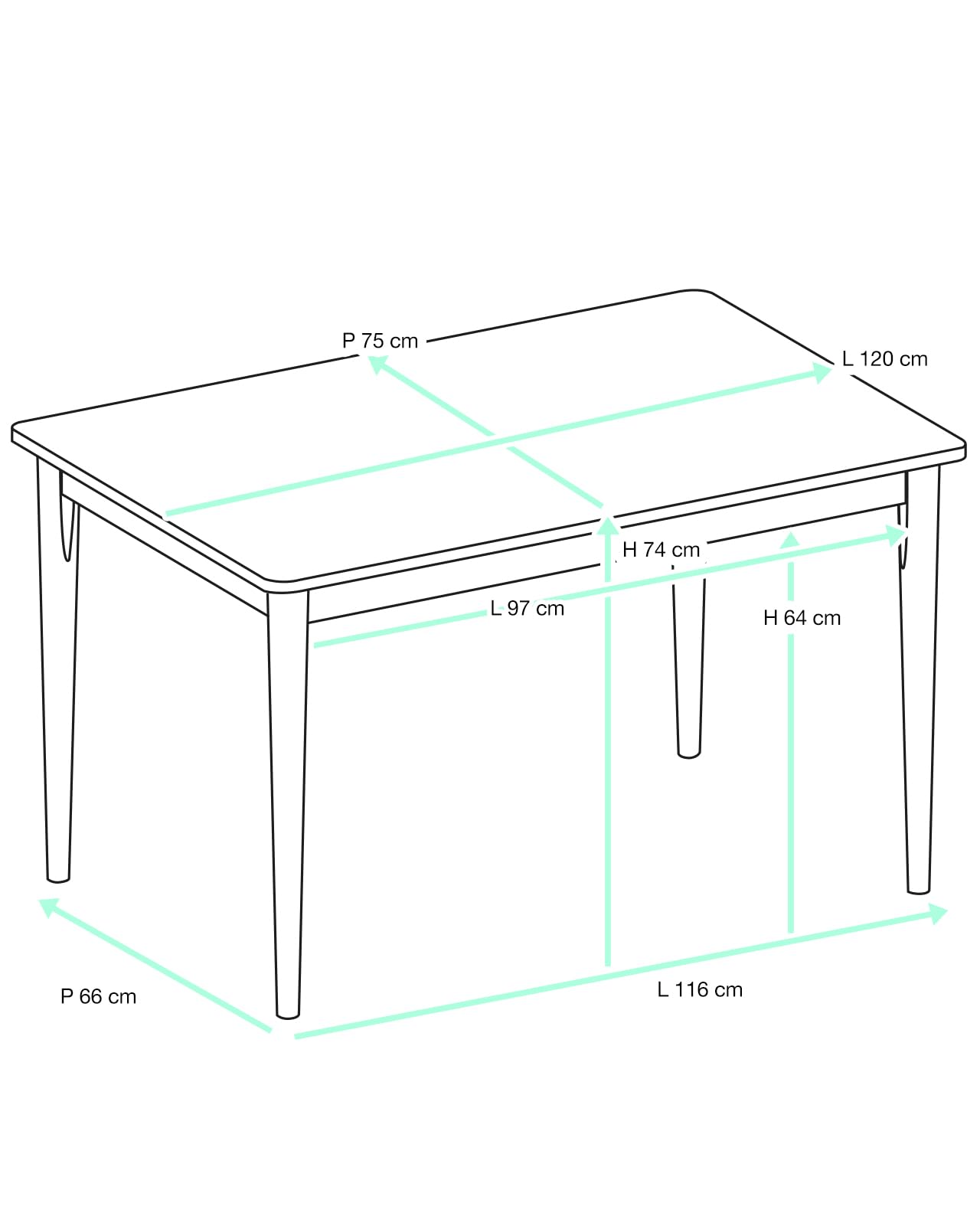 Table bois massif 120 x 75 cm - TABLE BOIS