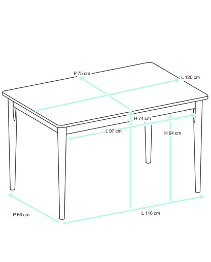 Table bois massif 120 x 75 cm - TABLE BOIS