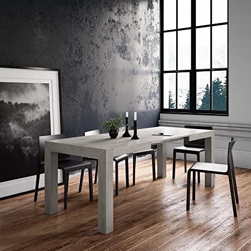 Table à Manger Extensible, Iacopo, 140(220) x90 cm, Noyer, pour 6-10 Personnes, Table Extensible pour Cuisine, Salon, Made in Italy