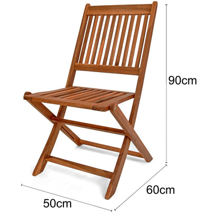 Ensemble de Jardin en Bois d'acacia certifié FSC® Set de Table 4 chaises Pliables Salon de Jardin extérieur