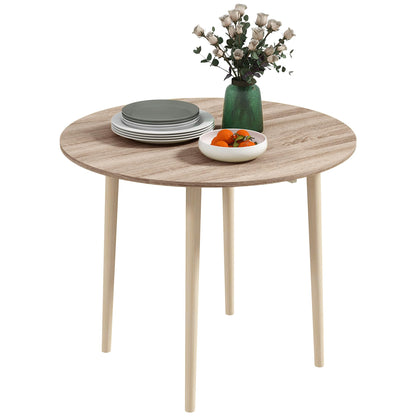 Table de Salle à Manger Pliante de Cuisine 2 abattants - Table Ronde Extensible - Peu encombrante avec Pieds en Bois Ø89 x 73,5H cm - TABLE BOIS