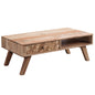 Table Basse Bois Massif Acacia Table de Salon 95 x 35 x 50 cm | Table d'appoint Style Maison de Campagne | Meubles en Bois Naturel Table de Sofa | Table en Bois Massif Meubles en Bois Massif