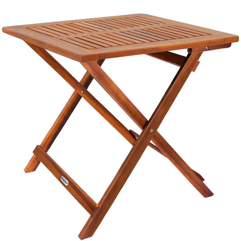 Table d'appoint Pliante en Bois d'acacia 70x70x73cm Table Basse carrée Pliable extérieur Jardin Camping