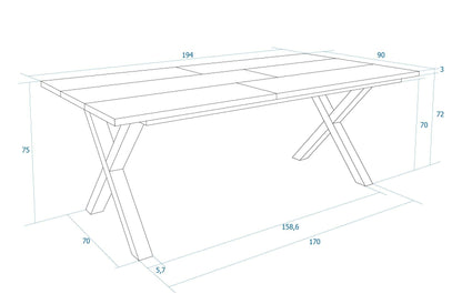 Table à Manger | 10 Personnes | 200 | Robuste et Stable grâce à sa Structure et aux Pieds Solides | Idéal pour Les rassemblements de Famille | Chêne | Style Industriel