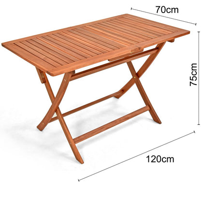 Ensemble de Jardin en Bois d'acacia certifié FSC® Set de Table 4 chaises Pliables Salon de Jardin extérieur