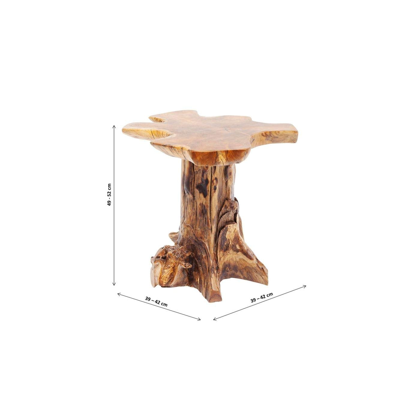 Table d'appoint Tree PM, nature-marron, bois massif, capacité de charge max 35kg, meuble salon, decoration chambre, 50x40x40cm - TABLE BOIS