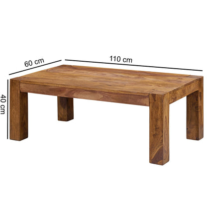 Table Basse Bois Massif Sheesham Table de Salon 110 x 40 x 60 cm | Table d'appoint Style Maison de Campagne | Meubles en Bois Naturel | Table en Bois Massif Meubles en Bois Massif