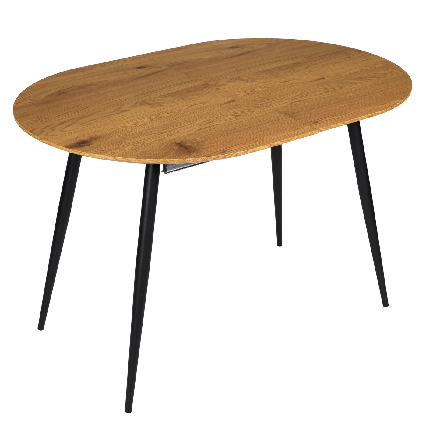 Table Repas Extensible en métal et Bois 4 à 6 Personnes A, Marron Noir, 160x75x80 - TABLE BOIS