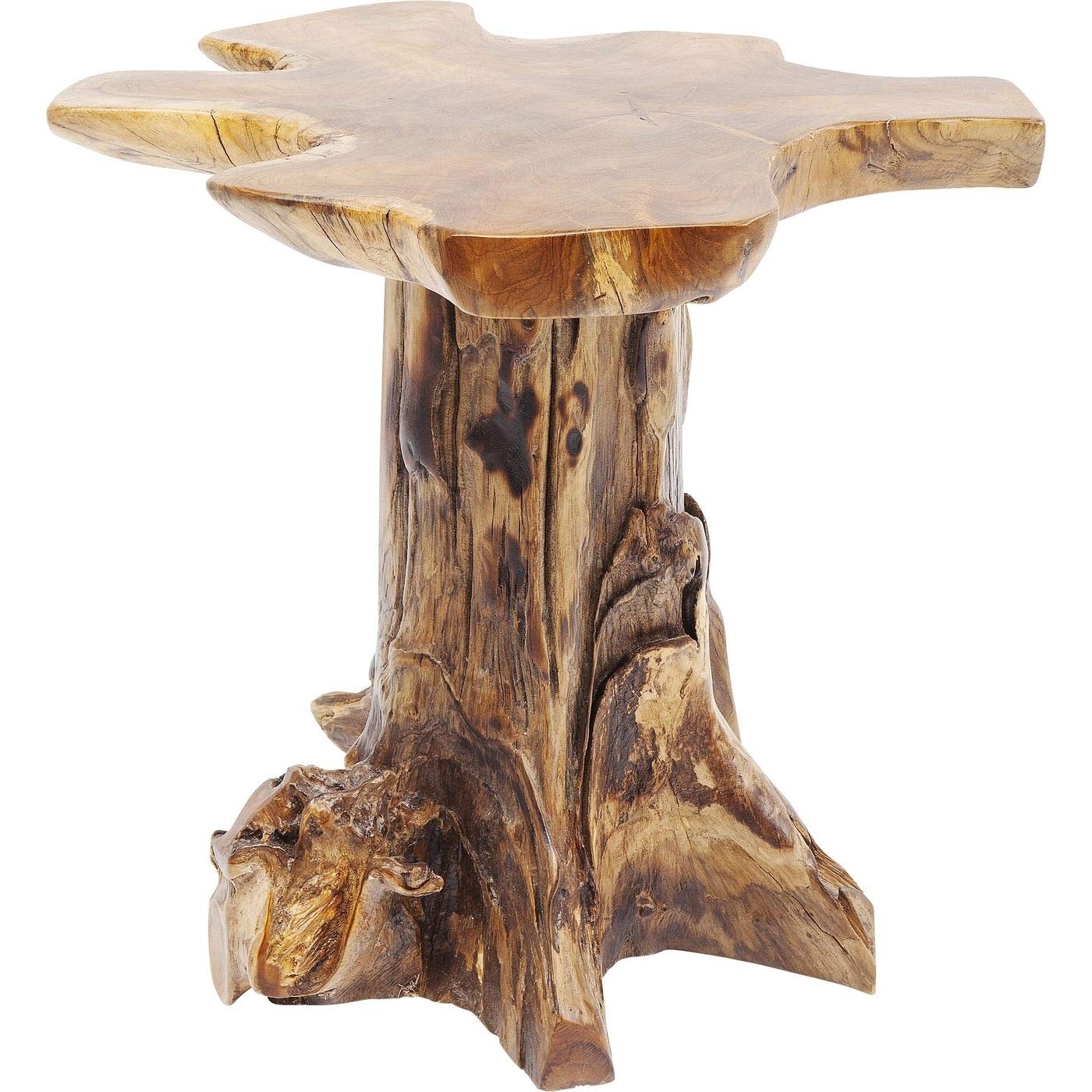 Table d'appoint Tree PM, nature-marron, bois massif, capacité de charge max 35kg, meuble salon, decoration chambre, 50x40x40cm - TABLE BOIS