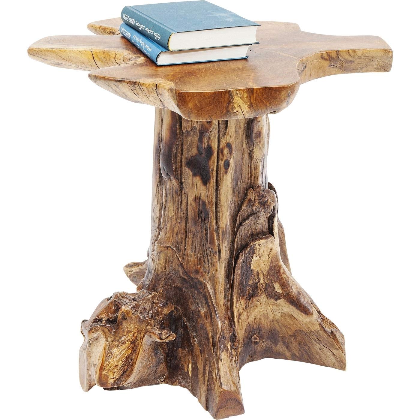 Table d'appoint Tree PM, nature-marron, bois massif, capacité de charge max 35kg, meuble salon, decoration chambre, 50x40x40cm - TABLE BOIS