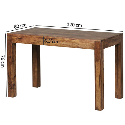 Table à Manger Bois Massif Table de Cuisine Design 120 x 60 cm | Table de Salle à Manger Style Maison de Campagne Table en Bois Meubles en Bois Naturel Salle à Manger Meubles - TABLE BOIS