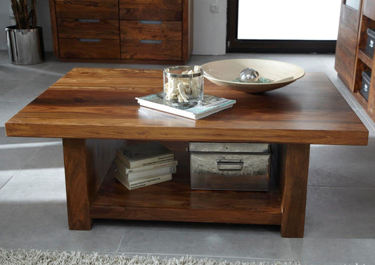 Table Basse 120x85cm - Bois Massif de Palissandre laqué - Duke #119