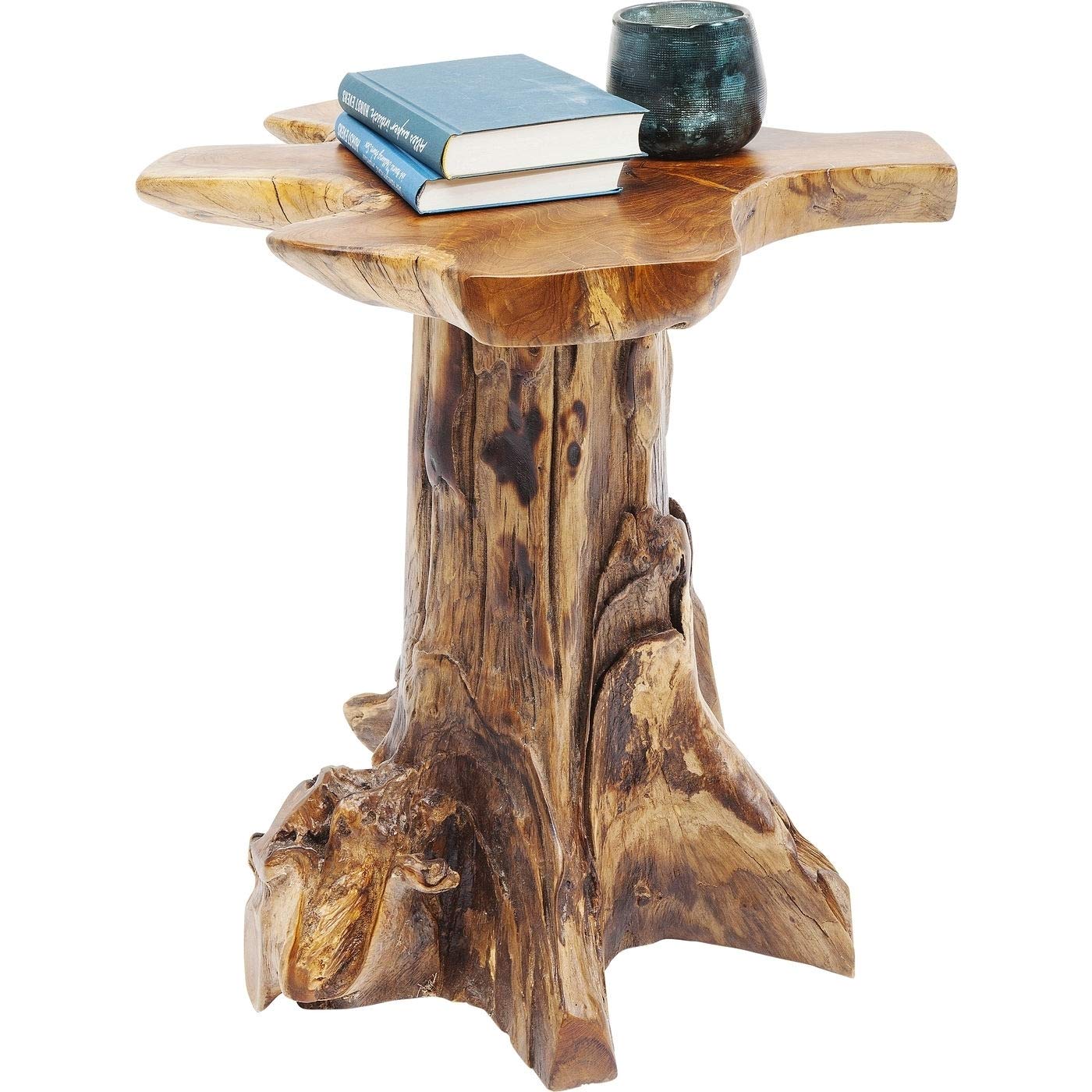 Table d'appoint Tree PM, nature-marron, bois massif, capacité de charge max 35kg, meuble salon, decoration chambre, 50x40x40cm - TABLE BOIS