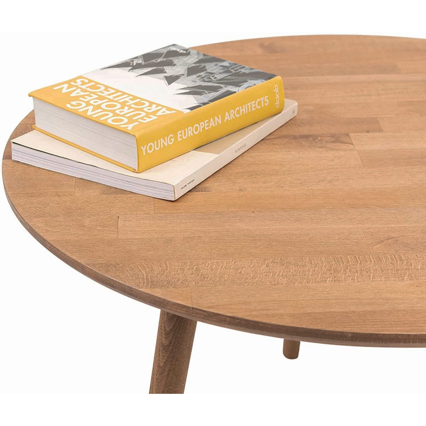 Table Basse Ronde | Table d'appoint Bout de Canapé Élégante en Bois de Hêtre Massif | Table Vintage Idéal pour la Décoration de Style Boho | Table Basse à Structure Simple | Ø 80 cm - TABLE BOIS