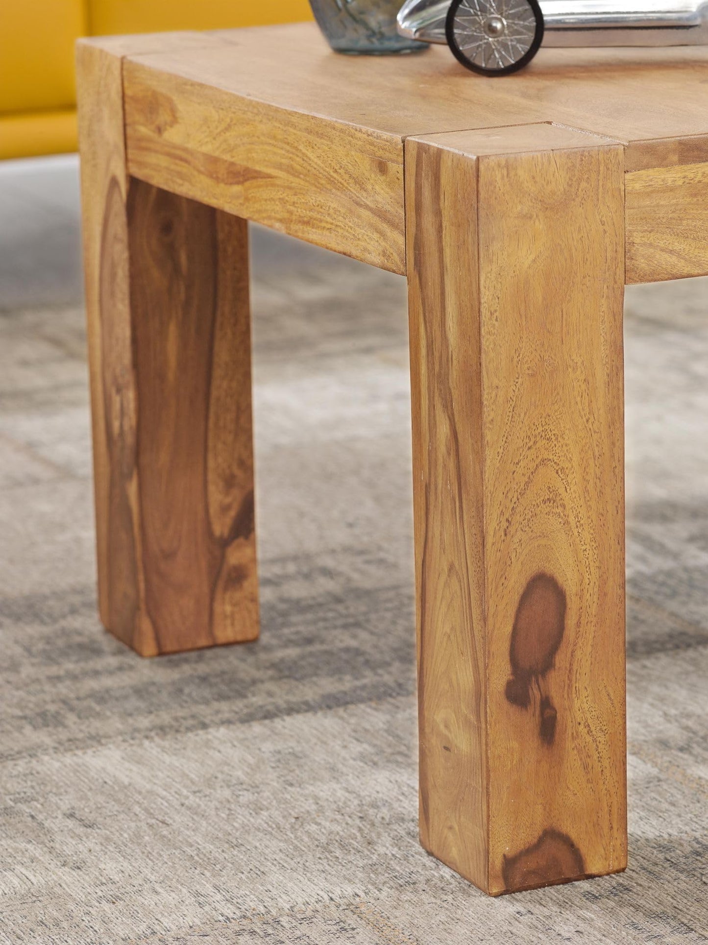 Table Basse Bois Massif Acacia Table de Salon 60 x 40 x 60 cm | Table d'appoint Style Maison de Campagne | Meubles en Bois Naturel Table de Sofa | Table en Bois Massif Meubles en Bois Massif