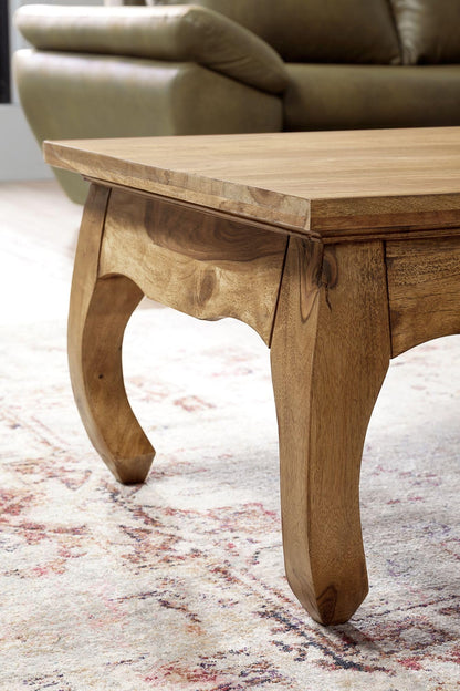 Table Basse Bois Massif Acacia Table de Salon 110 x 40 x 60 cm | Table d'appoint Style Maison de Campagne | Meubles en Bois Naturel Table de Sofa | Table en Bois Massif Meubles en Bois Massif